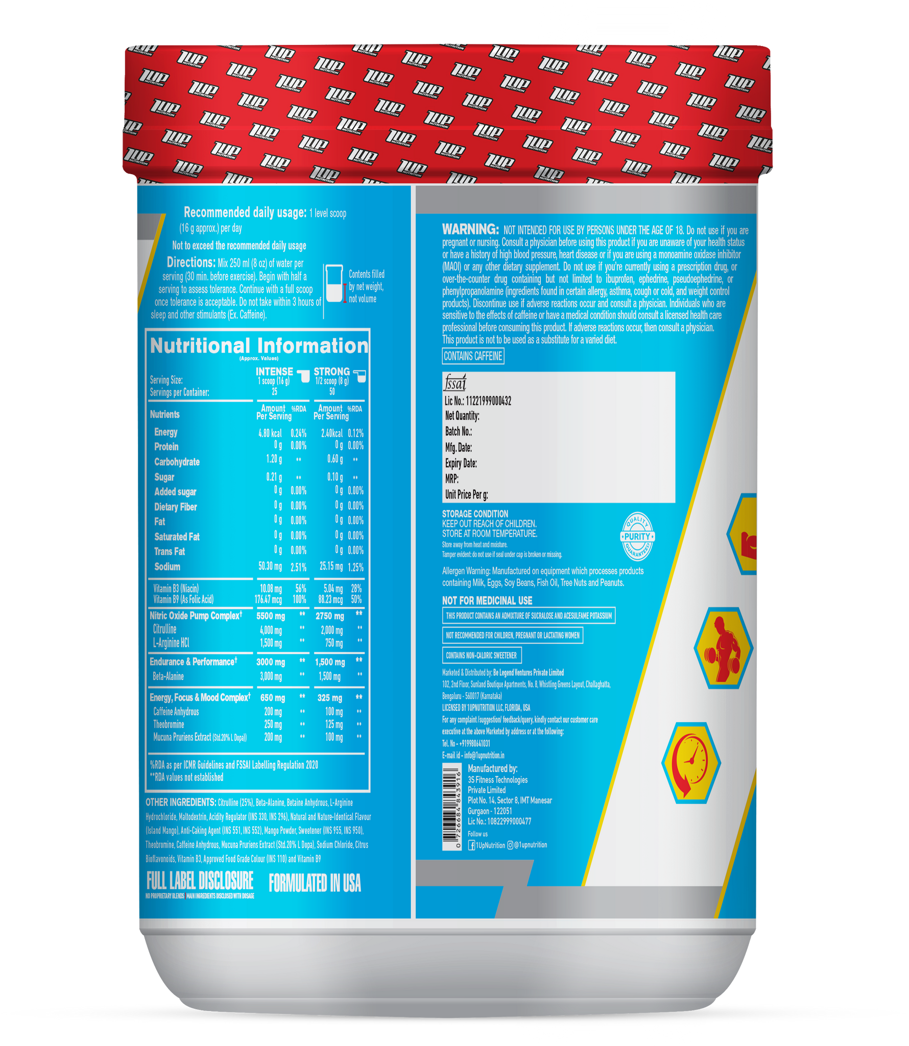 1UP Nutrition All in One Pre-Workout 25 Servings