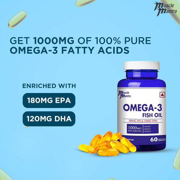 Muscle Mantra Omega-3 1000mg -60 Softgel Capsules