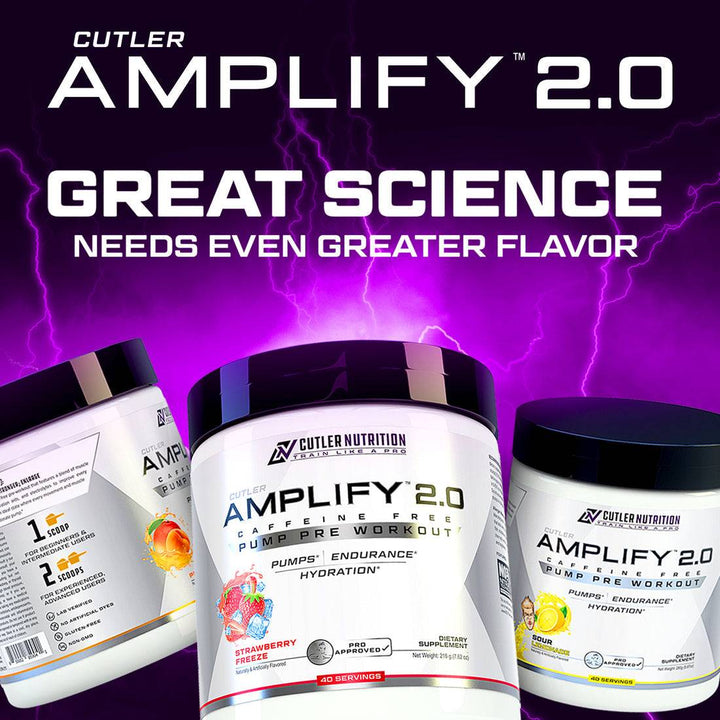 Cutler Nutrition Amplify 2.0 Caffeine Free Pump Pre Workout - Halt