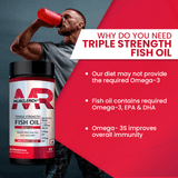 MuscleRich Triple Strength Fish Oil (Supports Heart, Brain, Skin, Eye & Joint Health) 60 Softgel