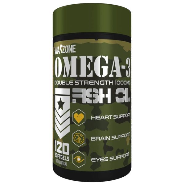 Warzone Omega - 3 Double Strength 1000mg Fish Oil, 120 Softgel