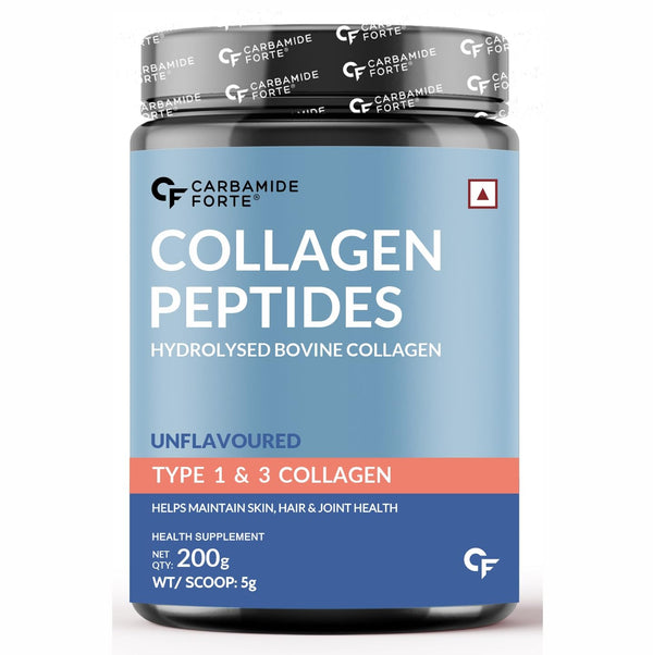 Carbamide Forte Hydrolyzed Collagen Powder, 200g | with Type 1 & 3 Collagen Peptides | Unflavored