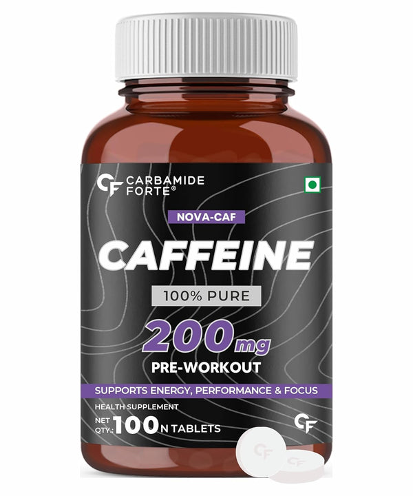 Carbamide Forte Caffeine 200mg Tablet for Men & Women | 100 Veg Tablets