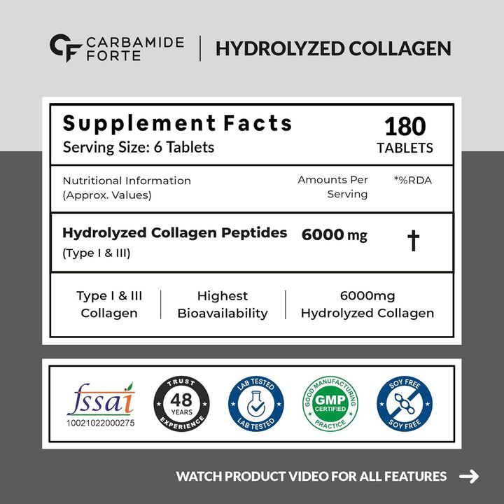 Carbamide Forte Collagen Peptides for Women & Men - 180 Tablets - Halt
