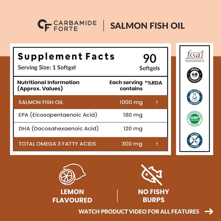 Carbamide Forte Salmon Fish Oil Omega 3 | 90 Softgels - Halt
