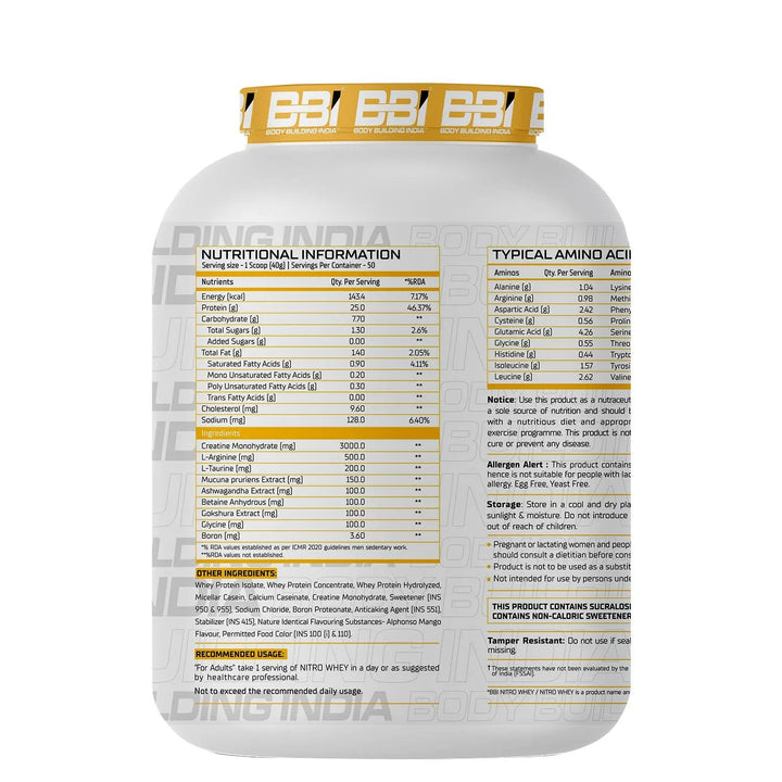 BBI Nitro Whey Protein BBI Body Building India
