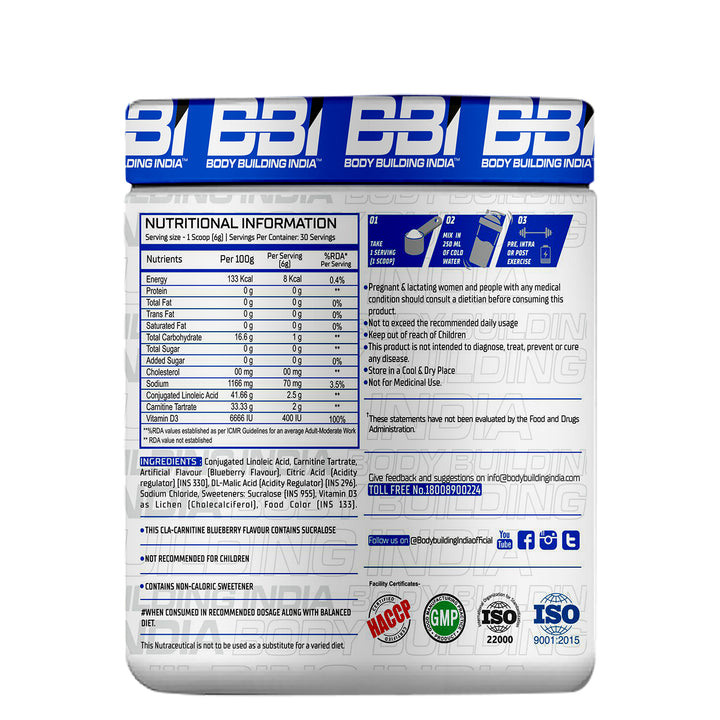 BBI CLA+Carnitine 180g - Halt