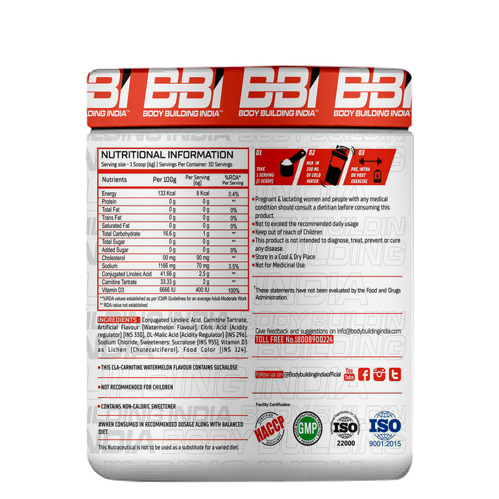 BBI CLA+Carnitine 180g - Halt