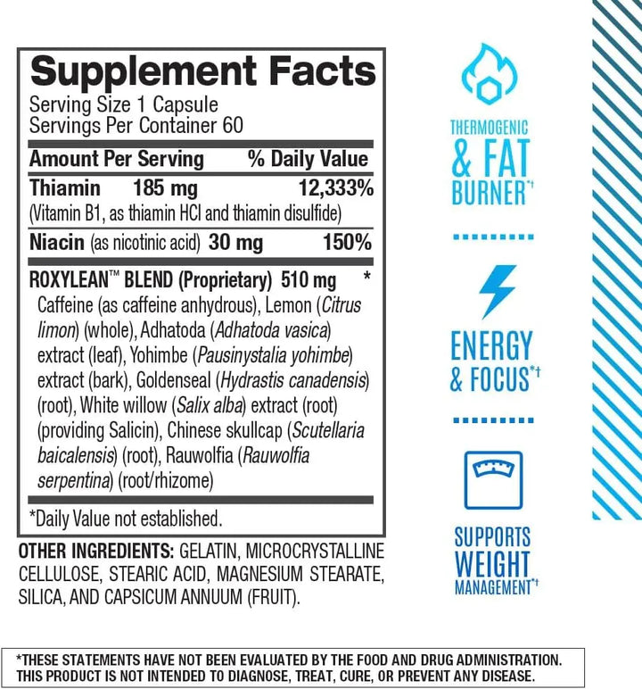 BPI Sports -Roxylean Extreme Fat Burner & Weight Loss (60 Servings) Halt