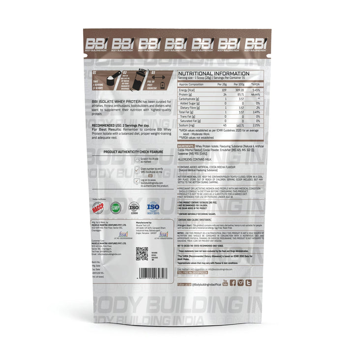 Body Building India BBI ISOLATE Whey Protein Isolate - Halt