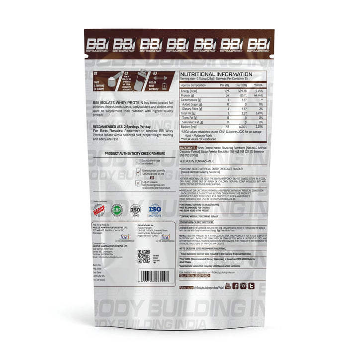 Body Building India BBI ISOLATE Whey Protein Isolate - Halt