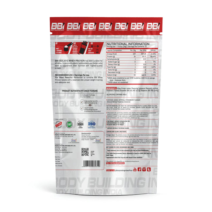 Body Building India BBI ISOLATE Whey Protein Isolate - Halt
