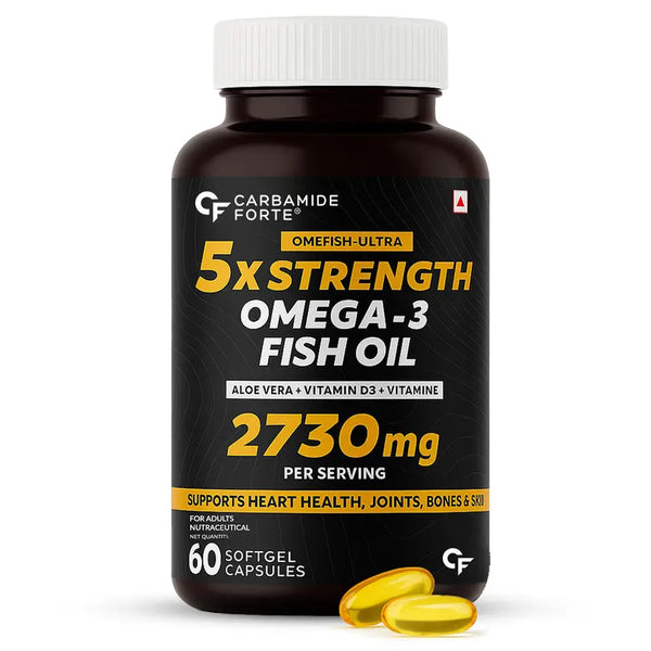 Carbamide Forte 5X Strength Omega 3 fish oil (60 Softgel Capsules) Halt