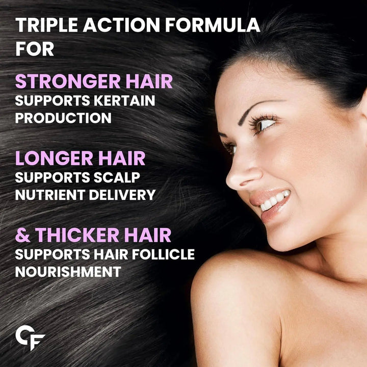 Carbamide Forte Biotin Tablets for Hair Growth with Amla, Brahmi & Bamboo Extract | Hair Growth Tablet | 90 Veg Tablet - Halt