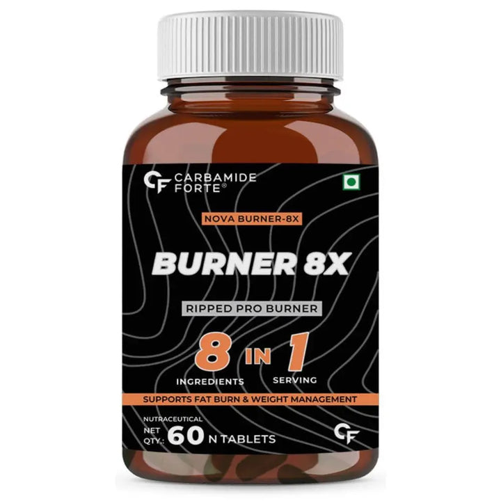 Carbamide Forte Burner 8X for Men & Women | Weight Loss Support - 60 Veg Tablets - Halt