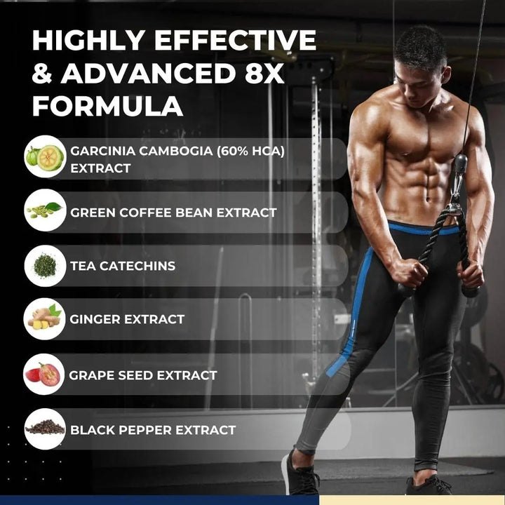 Carbamide Forte Burner 8X for Men & Women | Weight Loss Support - 60 Veg Tablets - Halt