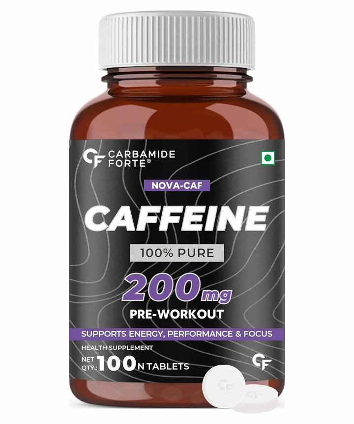 Carbamide Forte Caffeine 200mg Tablet for Men & Women | 100 Veg Tablets - Halt