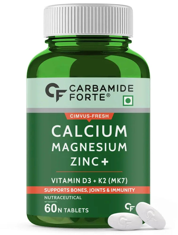 Carbamide Forte Calcium Magnesium & Zinc Tablets with Vitamin D,Vitamin K2-MK7 & B12 - Halt