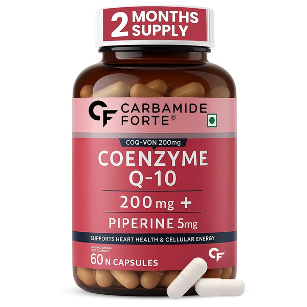 Carbamide Forte Coenzyme Q10 (CoQ10) 200mg with Piperine 5mg (60 Capsules) Halt
