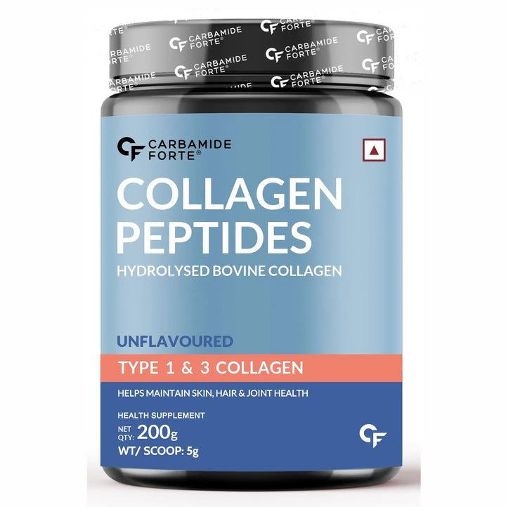 Carbamide Forte Hydrolyzed Collagen Powder, 200g | with Type 1 & 3 Collagen Peptides | Unflavored - Halt