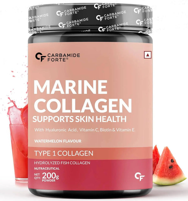 Carbamide Forte Marine Collagen Supplements for Skin & Hair | Marine Collagen Powder for Women & Men - Halt