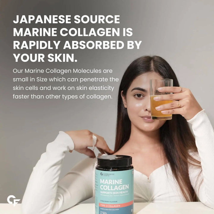 Carbamide Forte Marine Collagen Supplements for Skin & Hair | Marine Collagen Powder for Women & Men - Halt