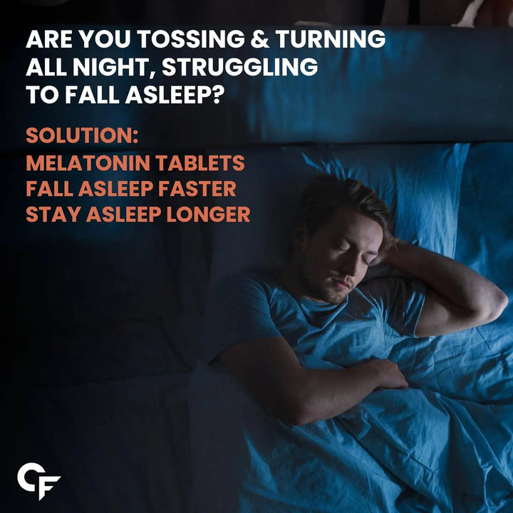 Carbamide Forte Melatonin 5mg Sleep Tablets with 125mg Tagar & Vitamin B6 | 60 Veg Tablets - Halt