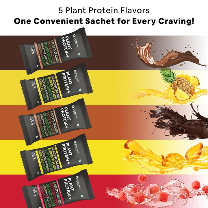 Carbamide Forte Plant Protein Powder |  5 Flavors Plant Protein Powder For Men - Pack Of 20 - Halt