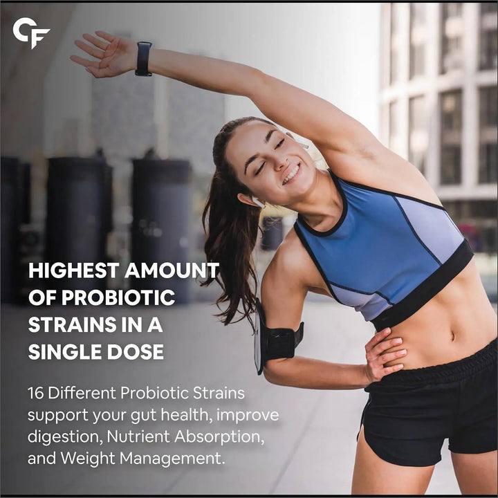 Carbamide Forte Probiotics Supplement 30 Billion for Women & Men - 60 Veg Capsules - Halt