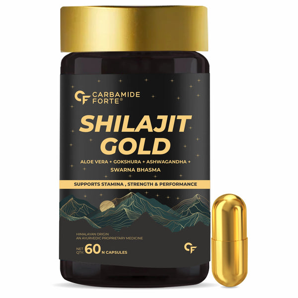 Carbamide Forte Shilajit Gold Capsules For Men | 60 Shilajit Capsules Halt