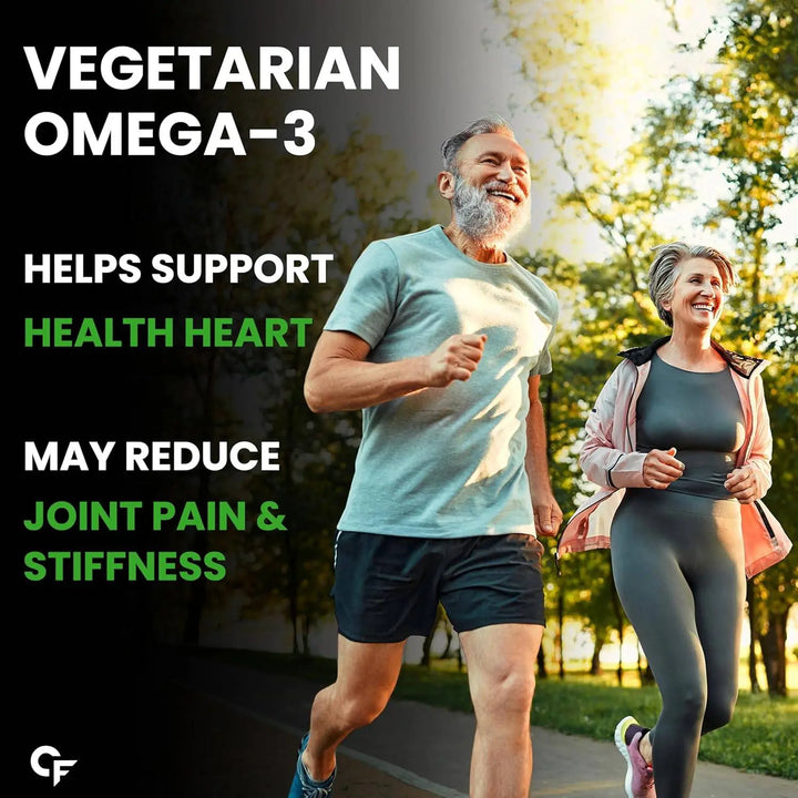 Carbamide Forte Veg Omega3 1000mg | Veg DHA | Vegetarian Omega 3 | Algal DHA | Plant Based | No Fish oil Used Tablets for Men & Women | 60 Veg Tablets - Halt