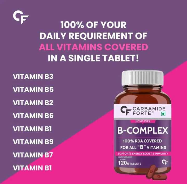 Carbamide Forte Vitamin B-Complex | 120 Veg Tablets - Halt