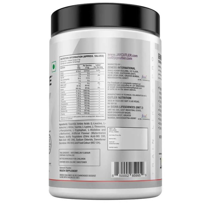 Cutler Nutrition Generate EAA and BCAA Powder - Halt