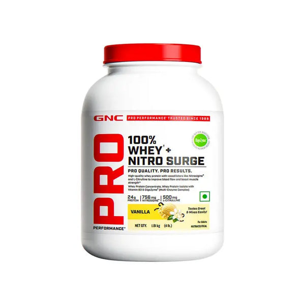 GNC 100% Whey + Nitro Surge Halt