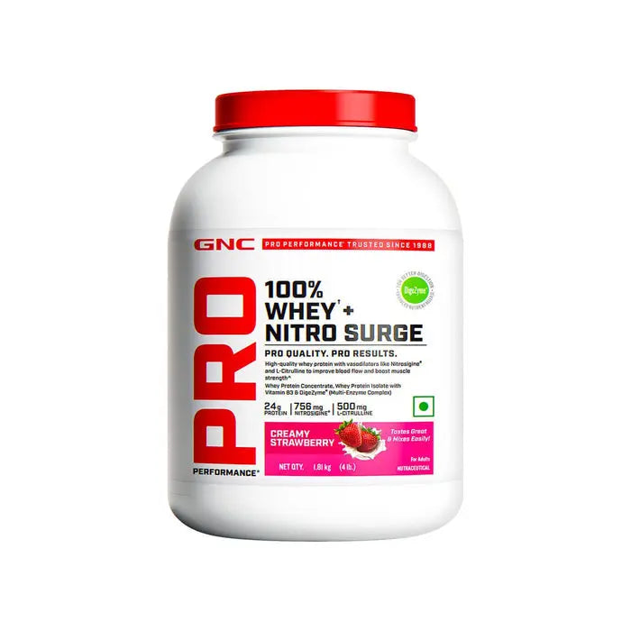 GNC 100% Whey + Nitro Surge Halt