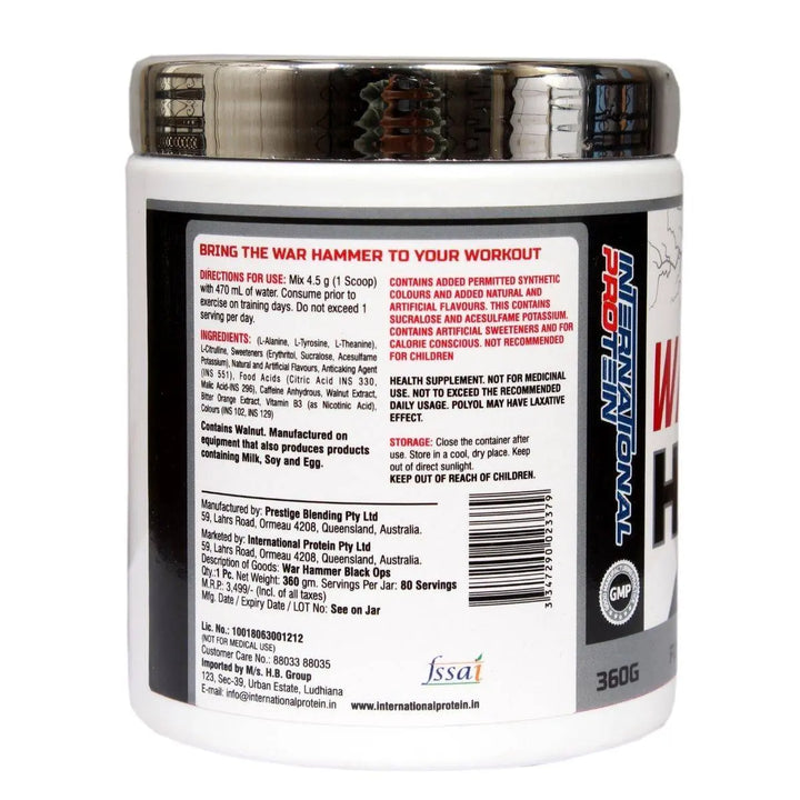 International Protein War Hammer Black OPS Pre Workout - Halt