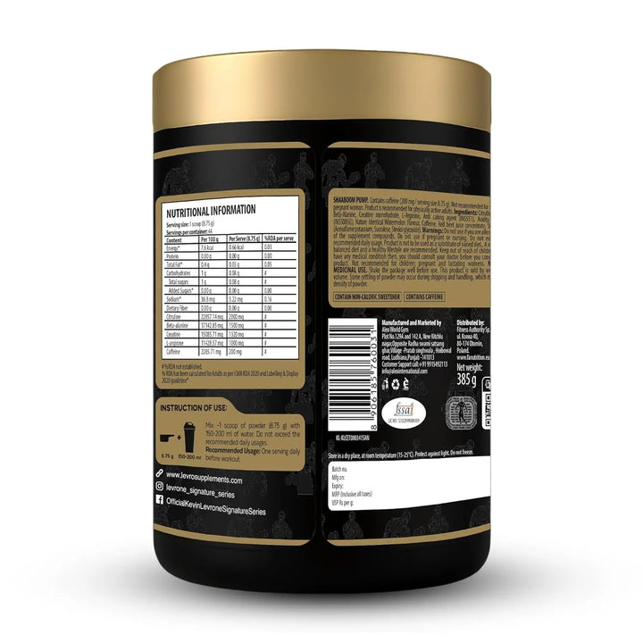 Kevin Levrone Shaaboom Pump 385 gms (Indian) Kevin Levrone