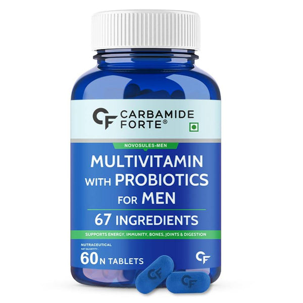 Carbamide Forte Multivitamin with Probiotics for Men | 60 Veg Tablets