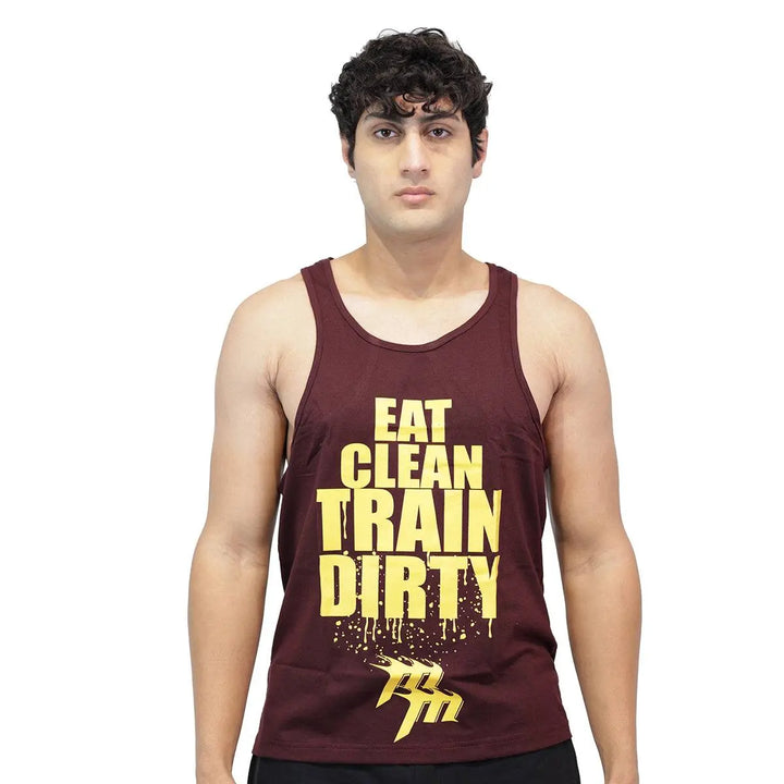 Muscle Mantra Gym Stringer Eat Clean Train Dirty Muscle Mantra