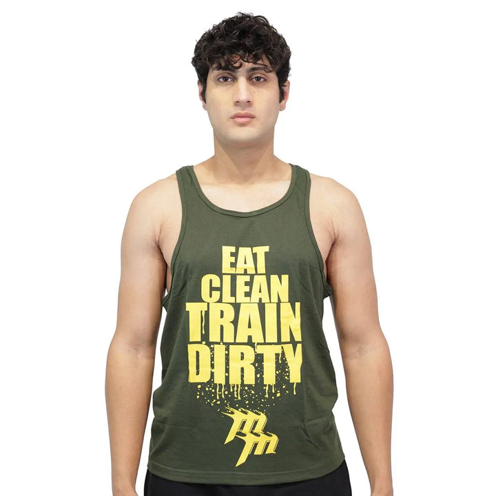 Muscle Mantra Gym Stringer Eat Clean Train Dirty Muscle Mantra