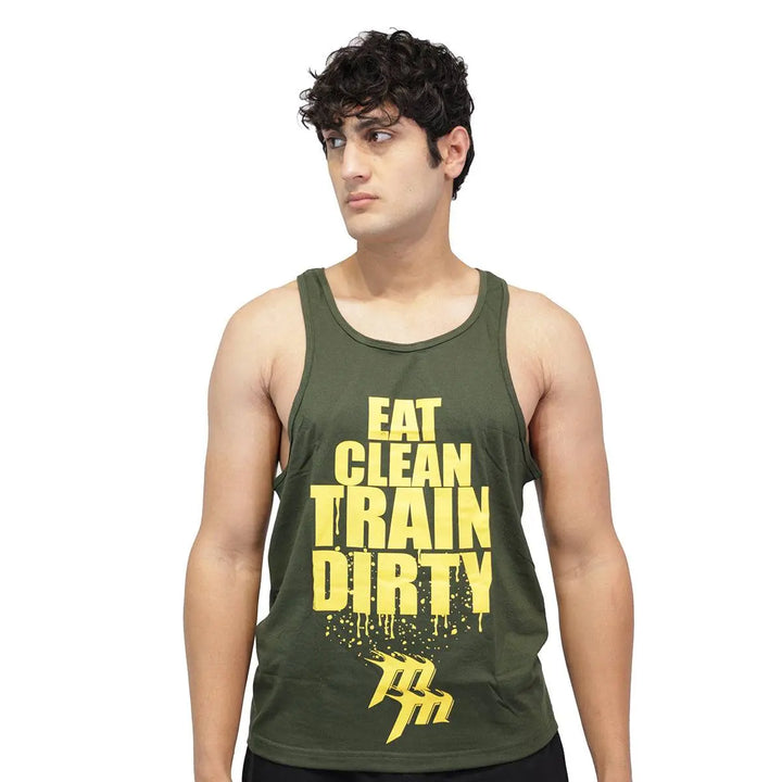 Muscle Mantra Gym Stringer Eat Clean Train Dirty Muscle Mantra