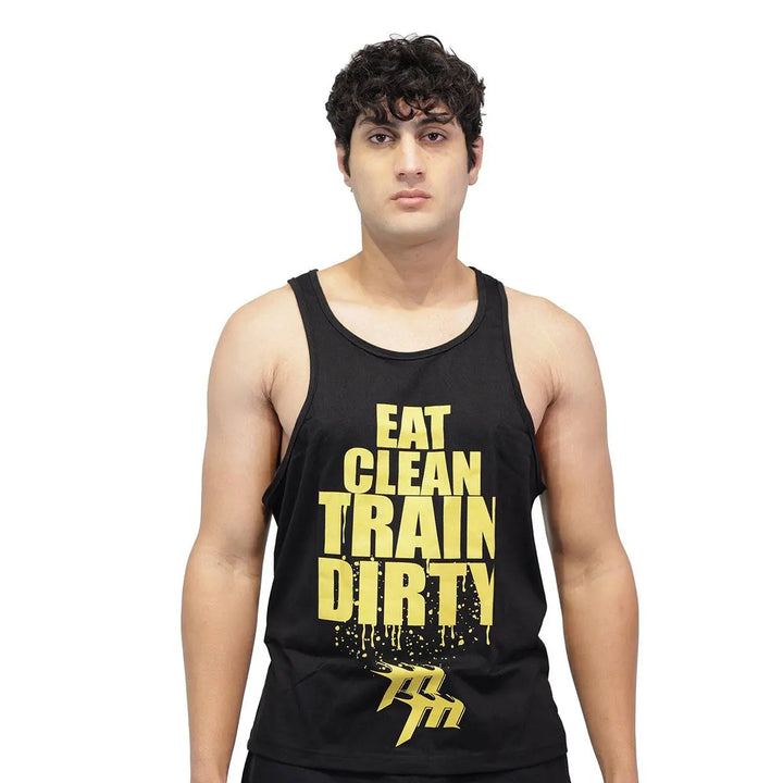 Muscle Mantra Gym Stringer Eat Clean Train Dirty Muscle Mantra