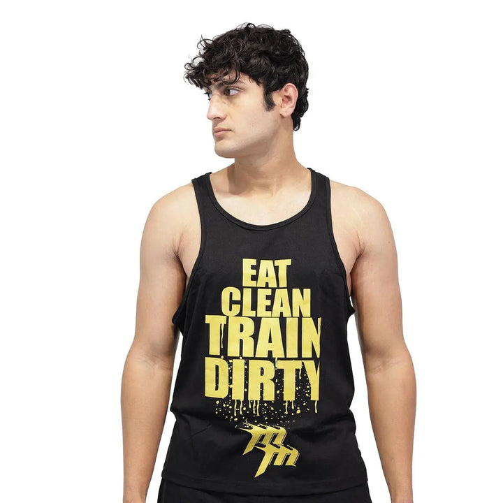 Muscle Mantra Gym Stringer Eat Clean Train Dirty Muscle Mantra