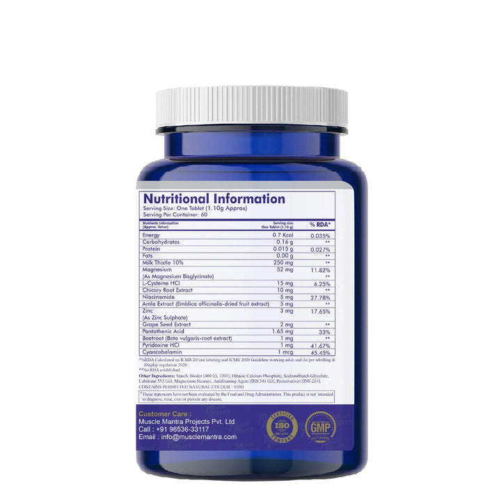 Muscle Mantra Liver Detox 60 Veg Tabs Muscle Mantra