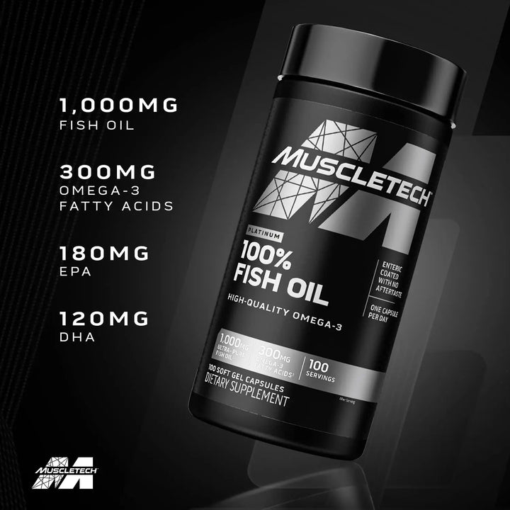 MuscleTech Platinum 100% Fish Oil, 100 Softgel - Halt