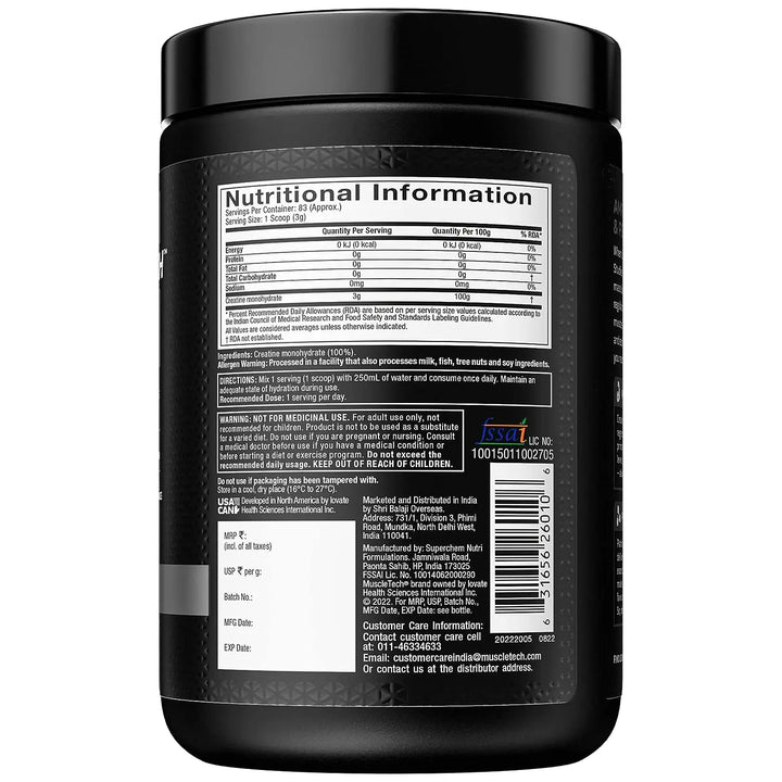 Muscletech Platinum 100% Creatine (Indian) Muscletech