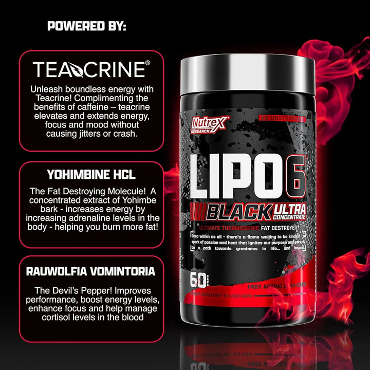 Nutrex Research Lipo-6 Black Ultra Concentrate Extreme Fat Loss Support (60 CAPS) NUTREX RESEARCH