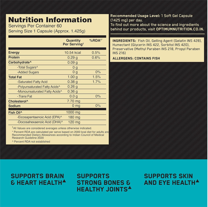Optimum Nutrition Fish Oil - 60 Capsules Optimum Nutrition