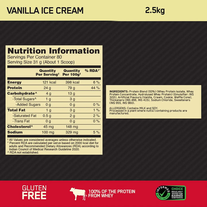 Optimum Nutrition Gold Standard 100% Whey (Indian) Optimum Nutrition