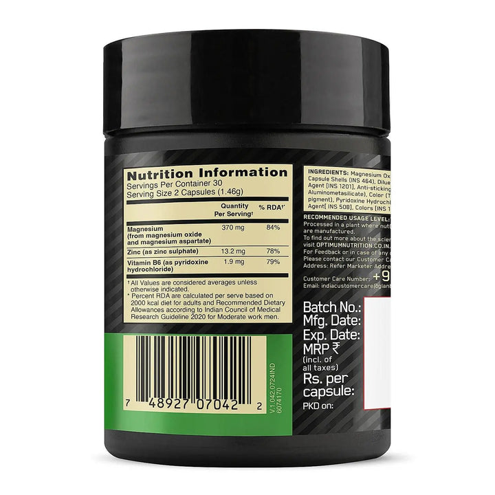 Optimum Nutrition Zinc Magnesium Aspartate (ZMA) - 60 Capsules - Halt